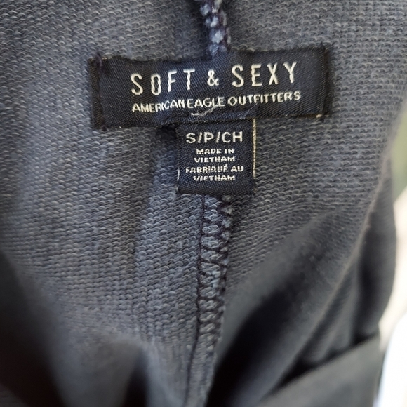 AEO Soft & Sexy Faded Blue Hoodie Top Tee - Picture 4 of 7